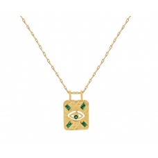The Watchful Eye Talisman Necklace (Semi-Precious Emerald)